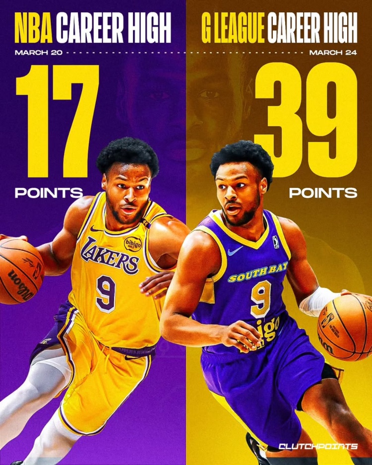 在進(jìn)步！布朗尼一周內(nèi)先后創(chuàng)下個人NBA和G聯(lián)盟單場得分新紀(jì)錄