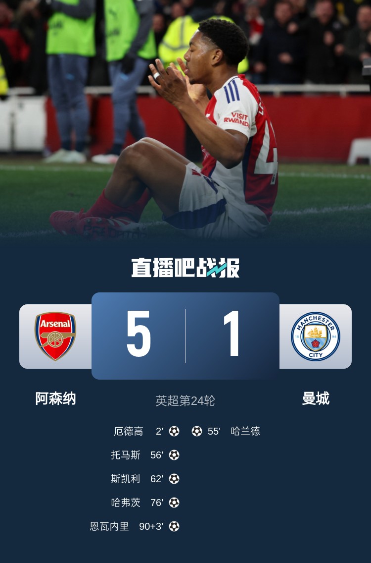  硬氣槍手無畏強(qiáng)敵！阿森納本賽季5-1碾壓曼城，3-0完勝皇馬